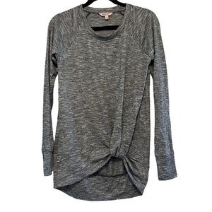 Juicy Couture Gray Knot Front Long Sleeve Top